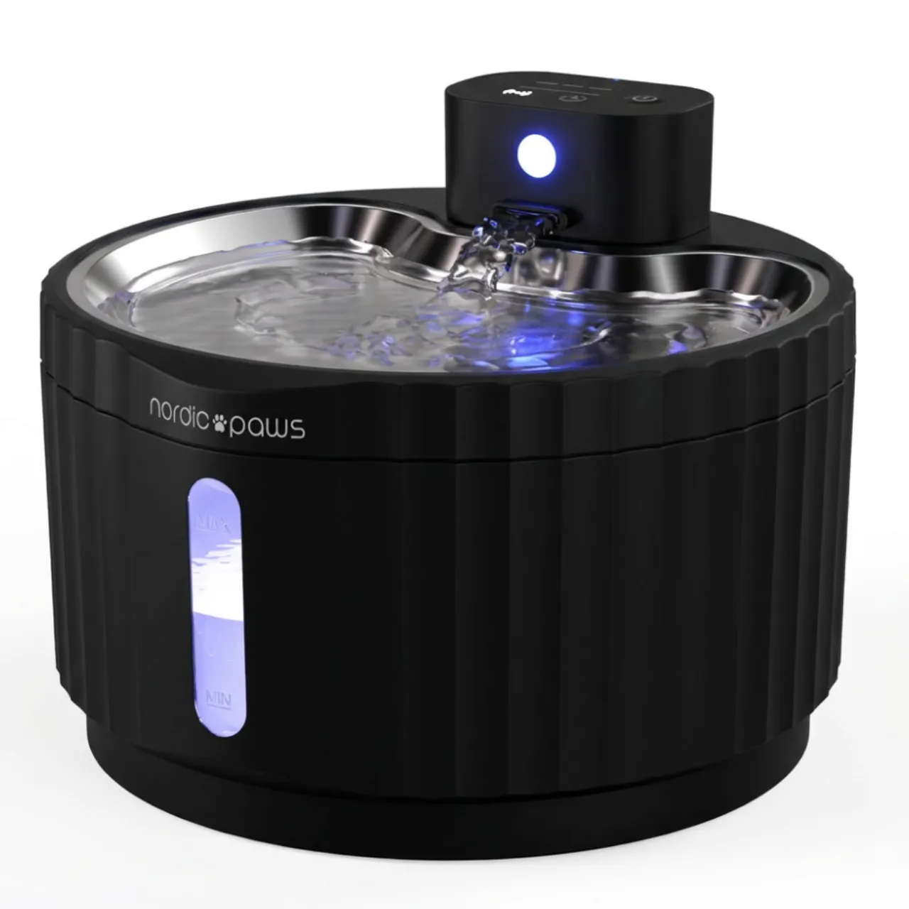 Nordic Paws Glacia trådløs vandfontæne sort 2,8 L